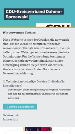 Vorschau der mobilen Webseite www.cdu-lds.de, CDU-Kreisverband Dahme-Spreewald