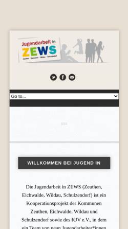 Vorschau der mobilen Webseite www.jugend-zews.de, Jugendarbeit in ZEWS - KJV e.V.