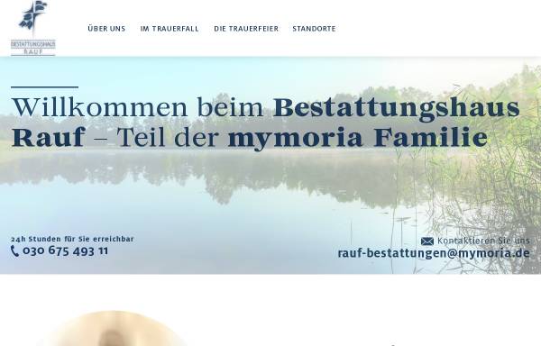 Vorschau von www.bestattungshaus-rauf.de, Bestattungshaus Rauf - Zweigniederlassung der mymoria GmbH