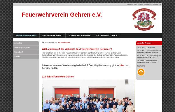 Vorschau von feuerwehrverein-gehren.de, Feuerwehrverein Gehren e.V.