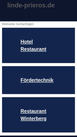 Vorschau der mobilen Webseite www.linde-prieros.de, Gasthaus und Pension Zur Linde - Inh. Hiltrud Enters