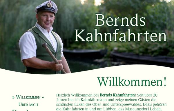 Vorschau von www.bernds-kahnfahrten.de, Bernd´s Kahnfahrten - Inh. Bernd Deutschmann