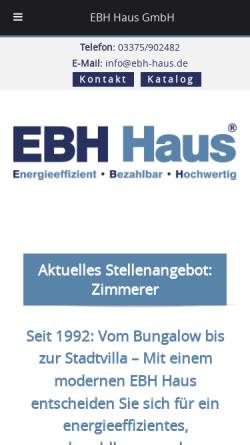 Vorschau der mobilen Webseite www.ebh-haus.de, EBH Dorst GmbH