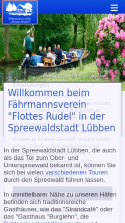 Vorschau der mobilen Webseite www.flottes-rudel.de, Fährmannsverein Flottes Rudel