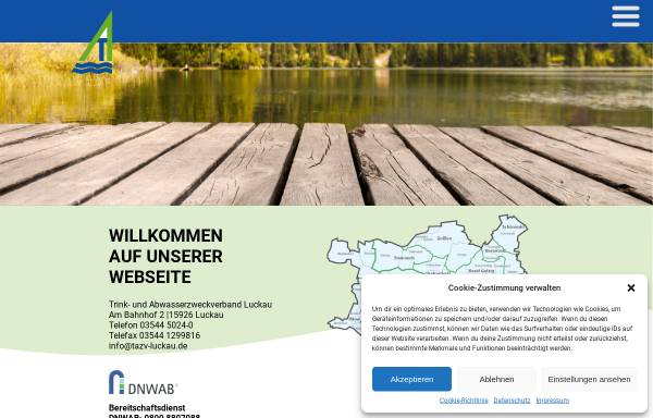 Vorschau von www.tazv-luckau.de, Trink- und Abwasserzweckverband Luckau