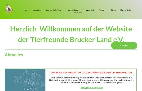Vorschau von www.tfbl.de, Tierfreunde Brucker Land e.V.