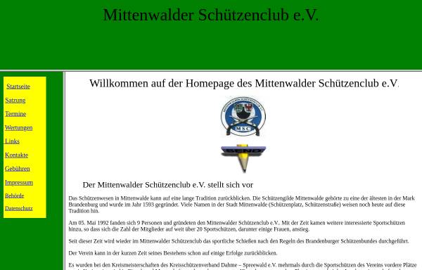 Vorschau von www.mittenwalder-schuetzenclub.de, Mittenwalder Schützenclub e.V.