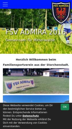 Vorschau der mobilen Webseite www.admira.de, FSV Admira 2016 e.V.