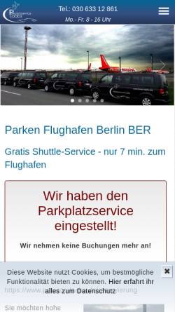 Vorschau der mobilen Webseite www.schoenefeld-parkplatz.de, Parkplatzservice Laabs