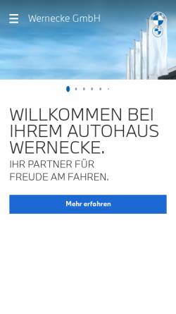Vorschau der mobilen Webseite bmw-wernecke.de, Autohaus Wernecke KG