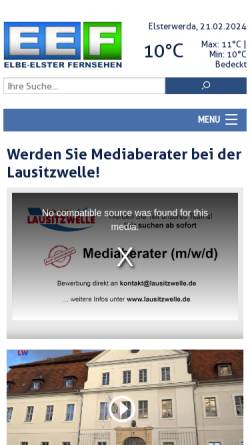 Vorschau der mobilen Webseite www.ee-fernsehen.de, Elbe-Elster Fernsehen