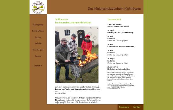 Vorschau von www.kleinroessen.de, Naturschutzzentrum Kleinrössen
