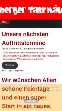 Vorschau der mobilen Webseite www.falkenberger-tanzmaeuse.de, Falkenberger Tanzmäuse e.V.
