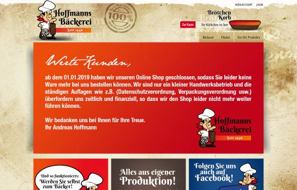Vorschau von hoffmanns-baeckerei.de, Bäckerei Hoffmann - Inh. Andreas Hoffmann