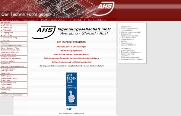 Vorschau von www.ahs-ingenieure.de, AHS Ingenieurgesellschaft mbH