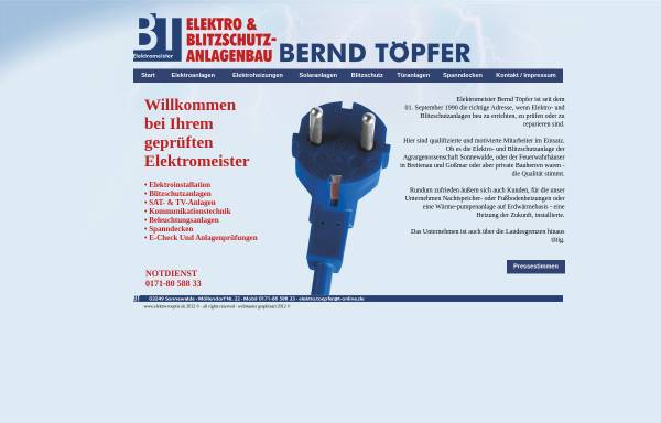 Elektro- und Blitzschutzanlagen Bernd Töpfer - Inh. Bernd Töpfer
