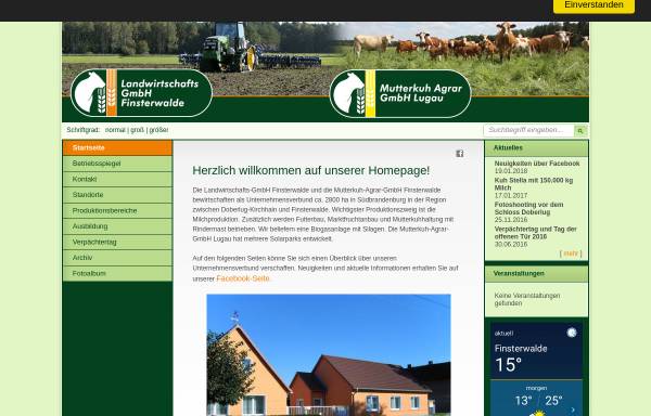 Vorschau von www.lawi-fiwa.de, Landwirtschafts-GmbH Finsterwalde