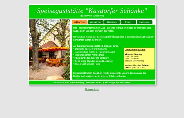 Vorschau von www.gaststaette-rautenberg.de, Speisegaststätte Kaxdorfer Schänke - Inh. Uwe Rautenberg