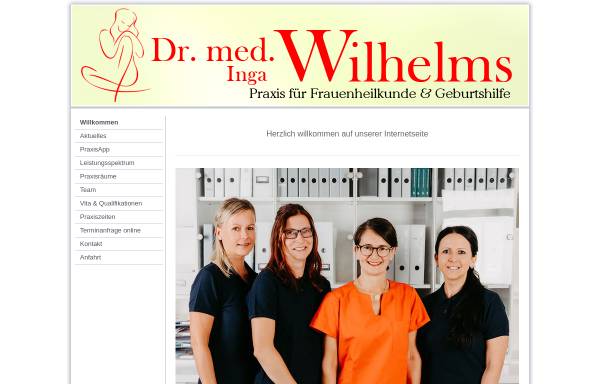 Vorschau von www.praxiswilhelms.de, Dr. med. Inga Wilhelms - Praxis für Gynäkologie und Geburtshilfe