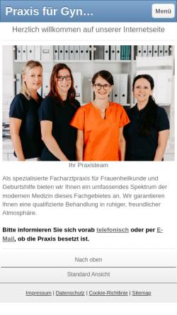 Vorschau der mobilen Webseite www.praxiswilhelms.de, Dr. med. Inga Wilhelms - Praxis für Gynäkologie und Geburtshilfe