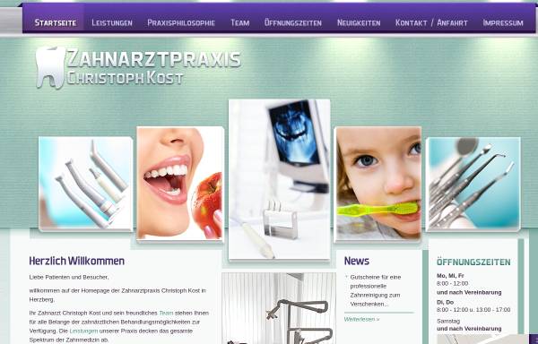 Vorschau von zahnaerztliche-praxis-kost.de, Zahnarztpraxis Christoph Kost