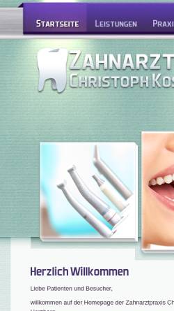 Vorschau der mobilen Webseite zahnaerztliche-praxis-kost.de, Zahnarztpraxis Christoph Kost
