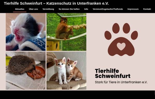 Vorschau von www.tierhilfe-sw.de, Tierhilfe Schweinfurt Stadt und Land e.V.