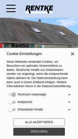 Vorschau der mobilen Webseite www.rentke.de, Rentke Elektro – Hausgeräte und Rentke Kommunikations- und Datentechnik
