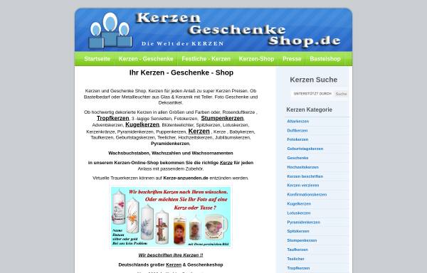 Vorschau von www.kerzen-geschenke-shop.de, Kerzen und Geschenke