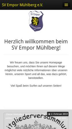 Vorschau der mobilen Webseite xn--empormhlberg-ilb.de, SV Empor Mühlberg e.V.