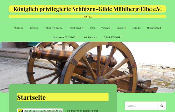Vorschau von kpsgm.de, Königlich privilegierte Schützen-Gilde Mühlberg/Elbe e.V. von 1345