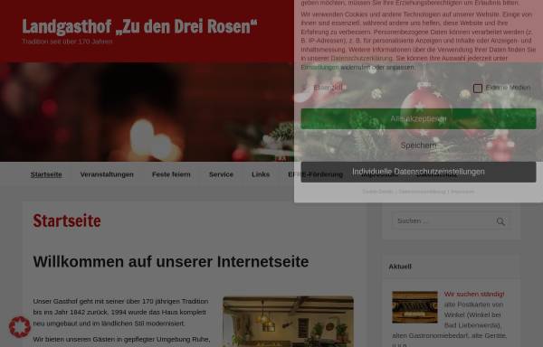 Vorschau von www.rosenwirt-winkel.de, Landgasthof Zu den Drei Rosen - Inh. Jens Uhlemann