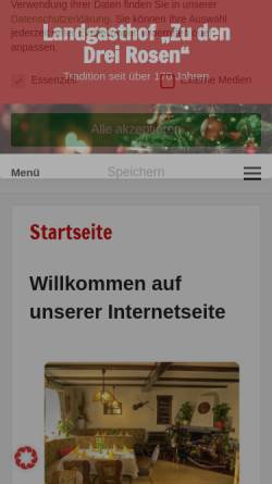 Vorschau der mobilen Webseite www.rosenwirt-winkel.de, Landgasthof Zu den Drei Rosen - Inh. Jens Uhlemann