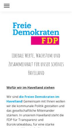 Vorschau der mobilen Webseite www.fdp-havelland.de, FDP Kreisverband Havelland