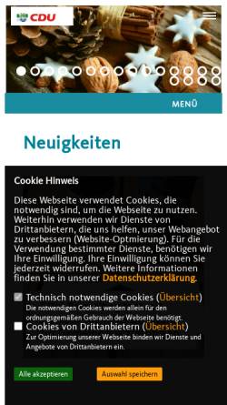 Vorschau der mobilen Webseite www.cdu-brieselang.de, CDU Brieselang