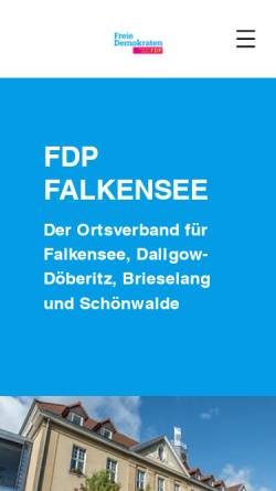 Vorschau der mobilen Webseite www.fdp-falkensee.de, FDP in Brieselang