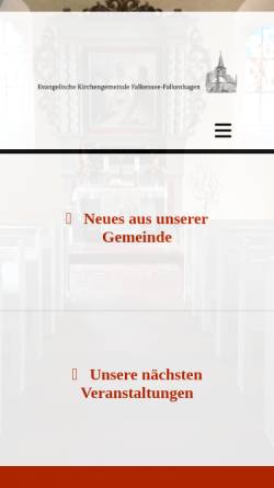 Vorschau der mobilen Webseite www.kirche-falkenhagen.de, Evangelische Kirchengemeinde Falkensee-Seegefeld