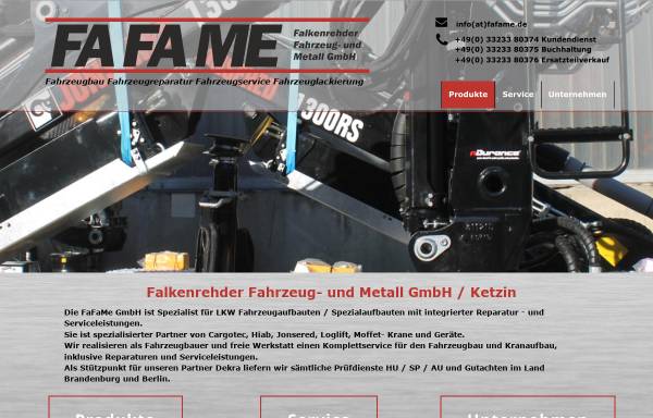 Vorschau von www.fafame.de, Falkenrehder Fahrzeug- und Metall-GmbH
