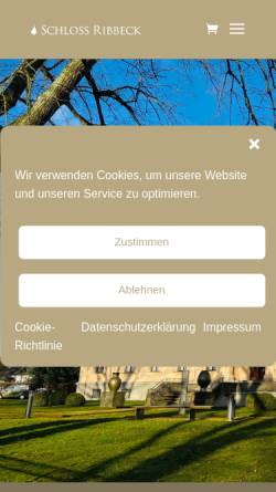 Vorschau der mobilen Webseite www.schlossribbeck.de, Schloss Ribbeck - Schloss Ribbeck GmbH