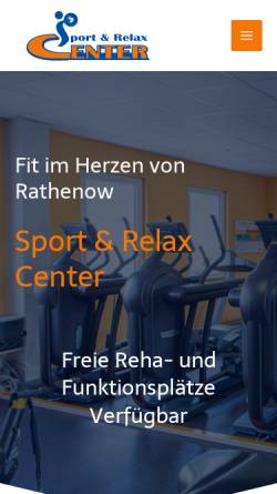 Vorschau der mobilen Webseite sportandrelax.de, Fitnesscenter für Sport und Gesundheit