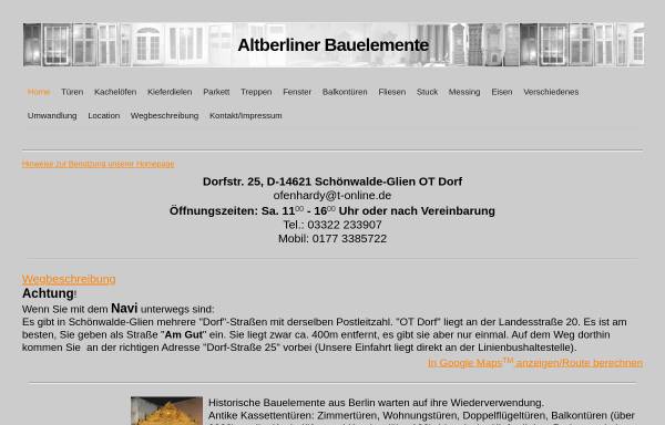 Vorschau von www.altberliner-bauelemente.de, Bernhard Müller - Altberliner Bauelemente