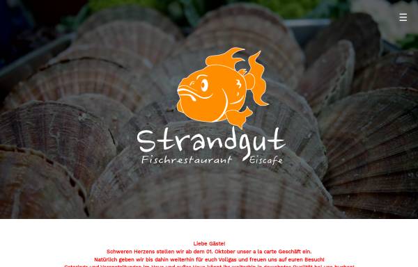Vorschau von www.fischrestaurant-strandgut.de, Fischrestaurant Strandgut in Hohennauen ... Fisch, Eiscaffee und mehr