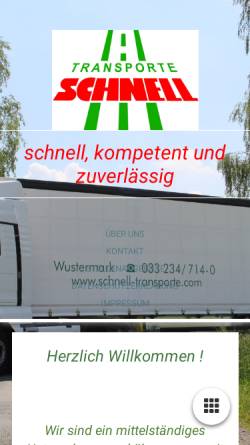 Vorschau der mobilen Webseite www.schnell-transporte.com, Fritz Schnell Transporte Güternah- und Fernverkehrs GmbH