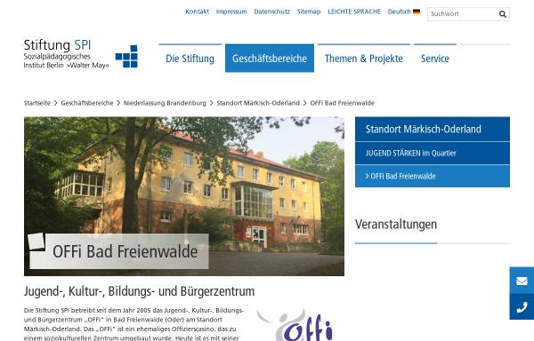 OFFi Bad Freienwalde - Stiftung SPI – Sozialpädagogisches Institut Berlin »Walter May«