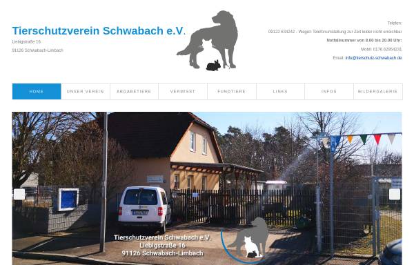 Vorschau von www.tierschutz-schwabach.de, Tierschutzverein Schwabach e.V.