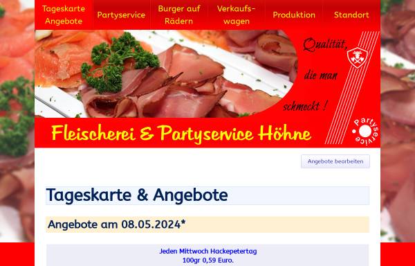 Vorschau von www.fleischerei-hoehne.de, Fleischerei & Gasthaus Anja Höhne