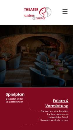 Vorschau der mobilen Webseite www.theateruntendrunter.de, Theater untendrunter