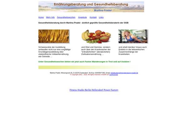 Vorschau von www.unternehmensberatung-pradel.de, Ernährungsberatung - Martina Pradel