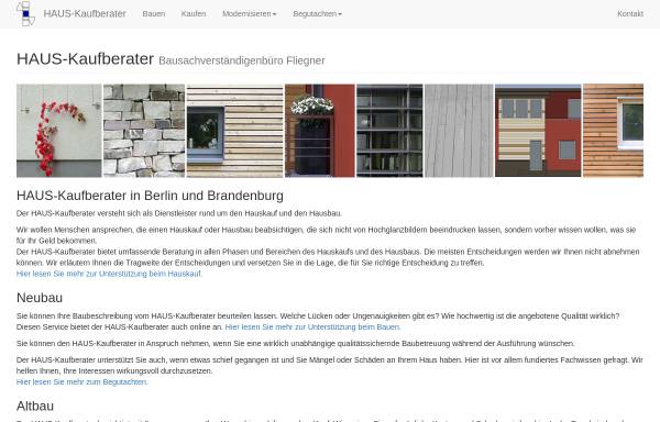 Vorschau von www.haus-kaufberater.de, Bausachverständigenbüro Fliegner - Dipl.-Ing. Architektin Corinna Fliegner