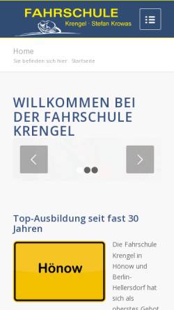 Vorschau der mobilen Webseite www.fahrschule-krengel.de, Fahrschule Krengel - Inh. Stefan Krowas
